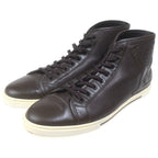 Louis Vuitton LV Logo Leather High Cut Sneakers Brown — view 2
