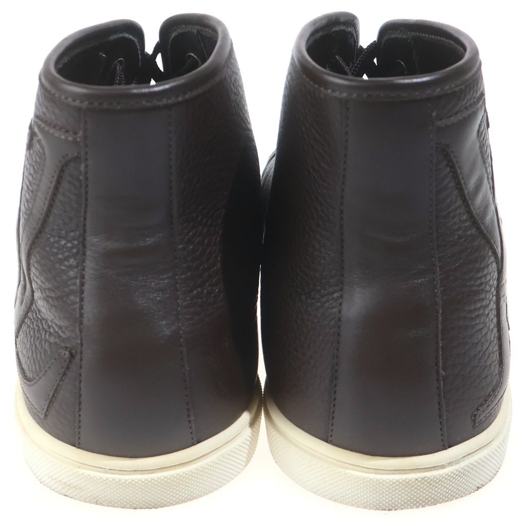 Louis Vuitton LV Logo Leather High Cut Sneakers Brown — view 3