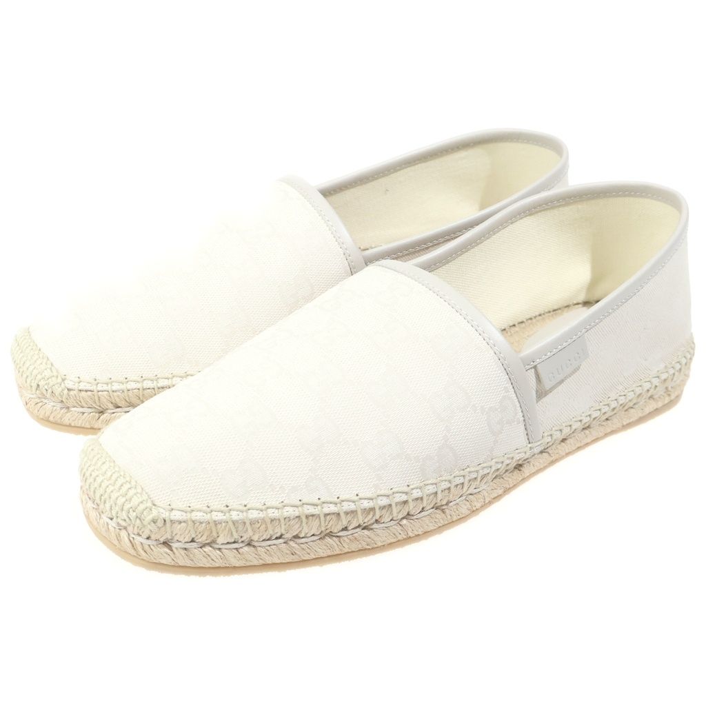 Gucci GG Canvas Espadrilles Slip on Shoes White — view 2