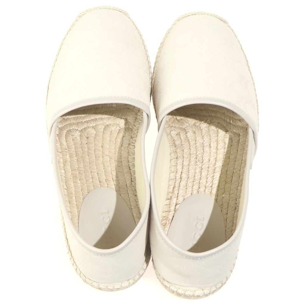 Gucci GG Canvas Espadrilles Slip on Shoes White — view 4