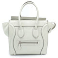 Celine Luggage Micro Handbag Light Green Leather Silver