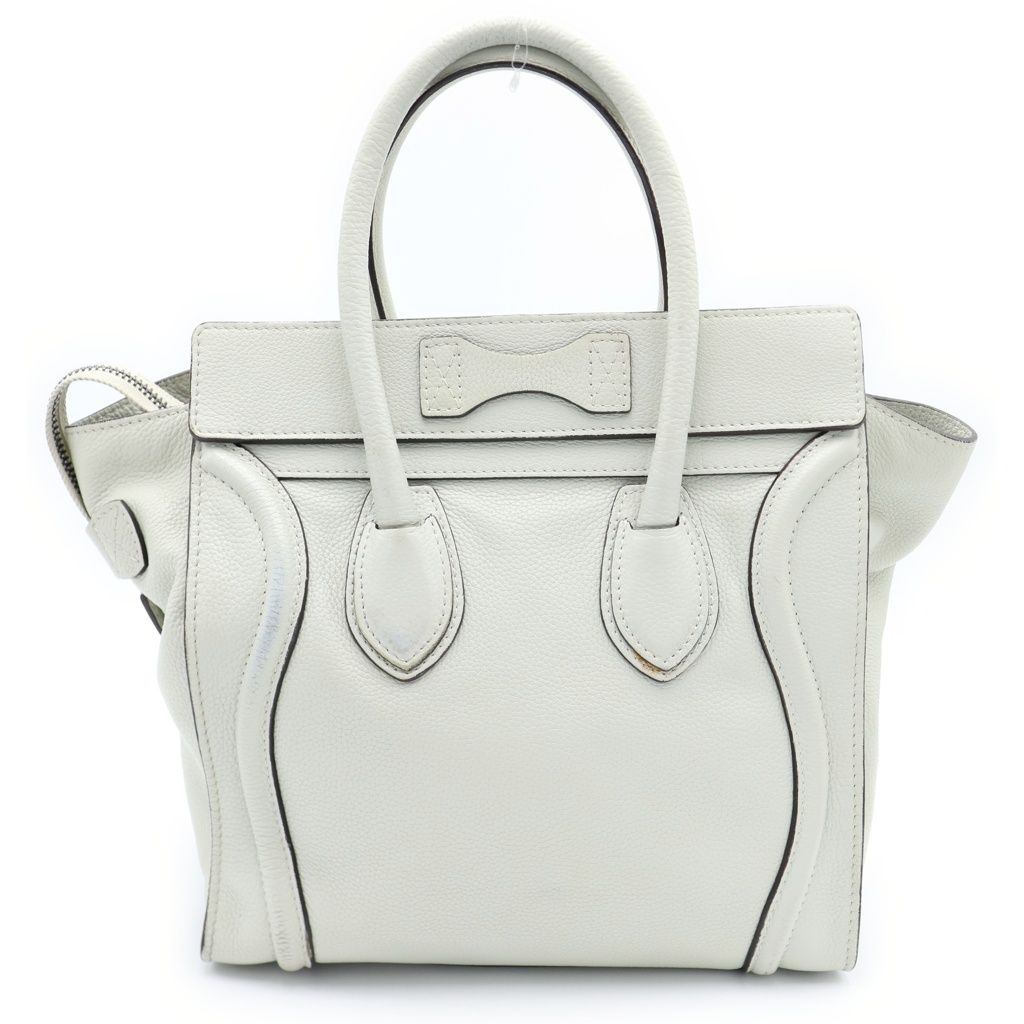 Celine Luggage Micro Handbag Light Green Leather Silver — view 2
