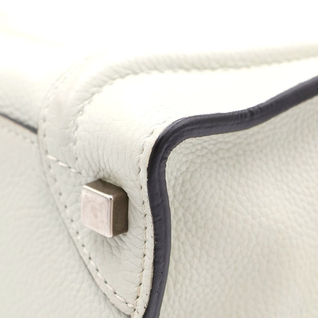 Celine Luggage Micro Handbag Light Green Leather Silver — view 5