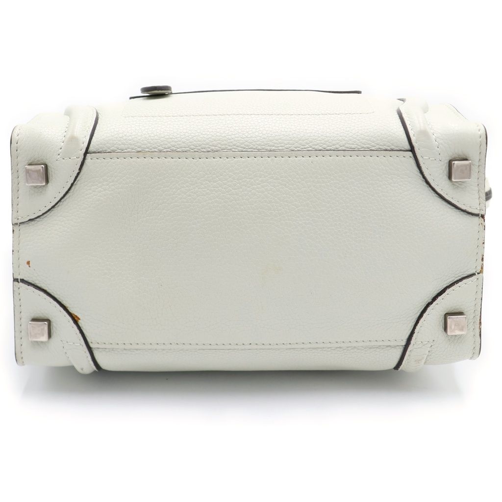 Celine Luggage Micro Handbag Light Green Leather Silver — view 4