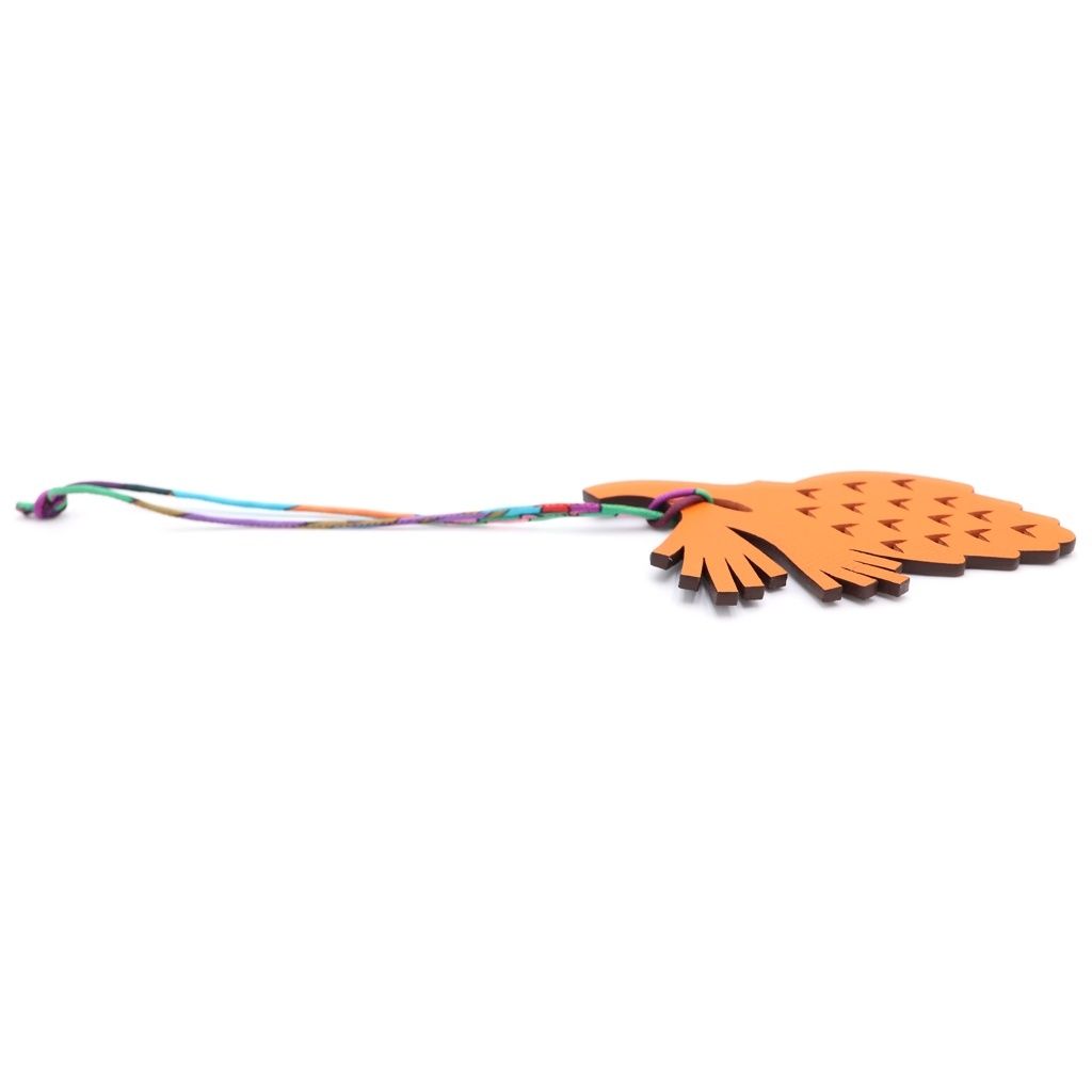 Hermes Petit Ash Bag Charm Pinecone Motif Orange Epoon Taurillon Clemence — view 3