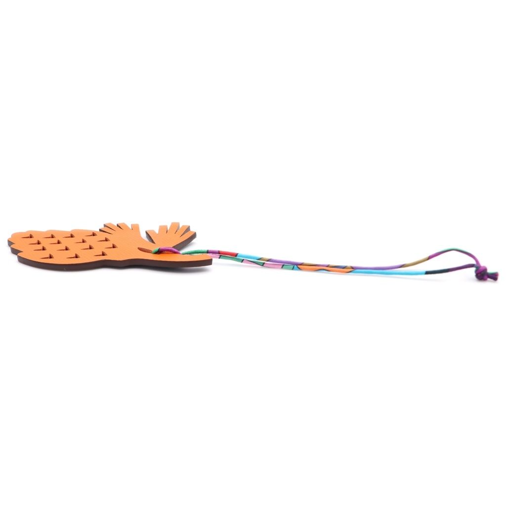 Hermes Petit Ash Bag Charm Pinecone Motif Orange Epoon Taurillon Clemence — view 4