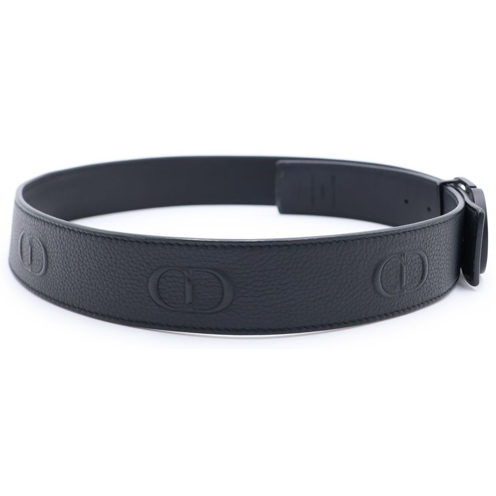 Dior CD Icon CD Buckle Ruthenium Coating Leather Belt Black — view 3