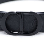 Dior CD Icon CD Buckle Ruthenium Coating Leather Belt Black — view 4