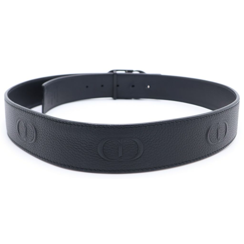 Dior CD Icon CD Buckle Ruthenium Coating Leather Belt Black — view 2