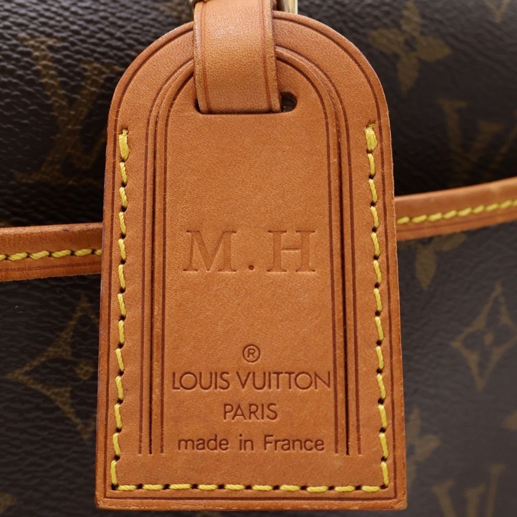Louis Vuitton Monogram Deauville Handbag Brown Leather Gold — view 8