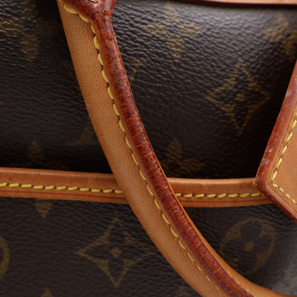 Louis Vuitton Monogram Deauville Handbag Brown Leather Gold — view 6