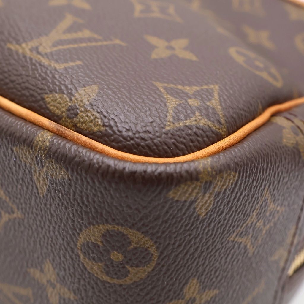 Louis Vuitton Monogram Deauville Handbag Brown Leather Gold — view 5