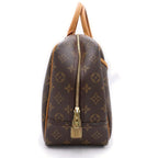Louis Vuitton Monogram Deauville Handbag Brown Leather Gold — view 3