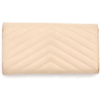 Saint Laurent Paris Cassandra Logo Wallet Beige Leather Gold — view 2
