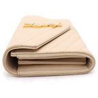 Saint Laurent Paris Cassandra Logo Wallet Beige Leather Gold — view 3