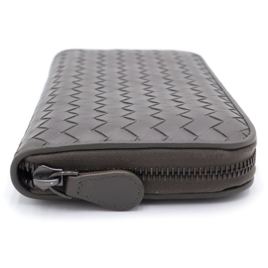 Bottega Veneta Intrecciato Wallet Card Case Gray Leather — view 3