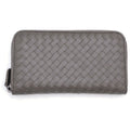Bottega Veneta Intrecciato Wallet Card Case Gray Leather