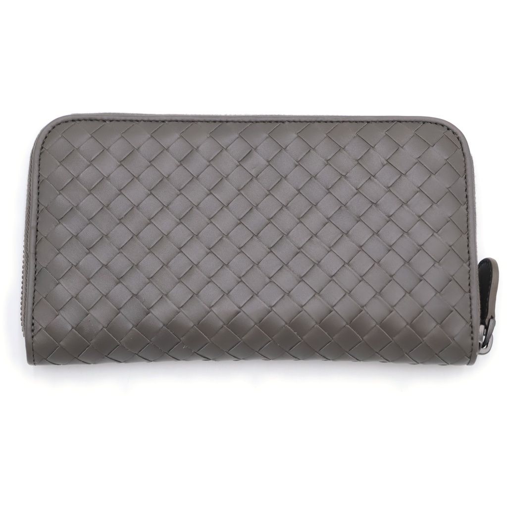 Bottega Veneta Intrecciato Wallet Card Case Gray Leather — view 2