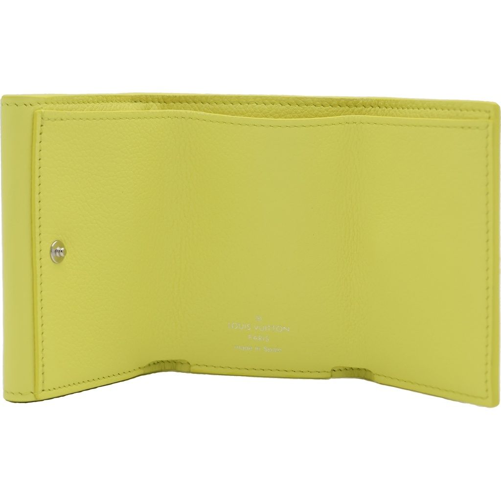 Louis Vuitton Portefeuille Lock Mini Trifold Wallet Logo Yellow — view 4