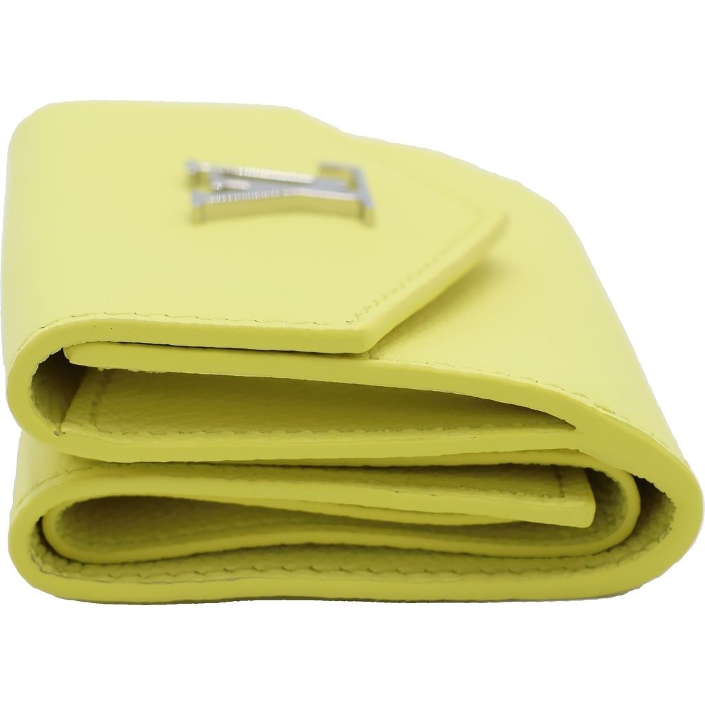 Louis Vuitton Portefeuille Lock Mini Trifold Wallet Logo Yellow — view 3