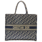 Dior Book Tote Tokyo Limited Large Oblique Jacquard Navy