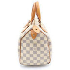 Louis Vuitton Damier Azur Speedy 25 Mini Boston Bag Ivory Brown Leather Gold — view 3