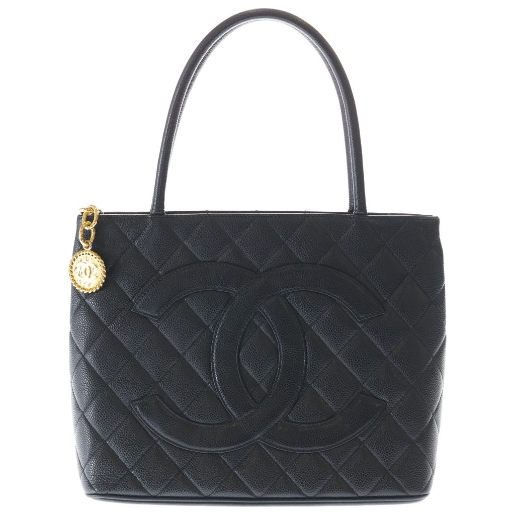 Chanel CC Logo Reissue Tote Caviar Leather Gold Black