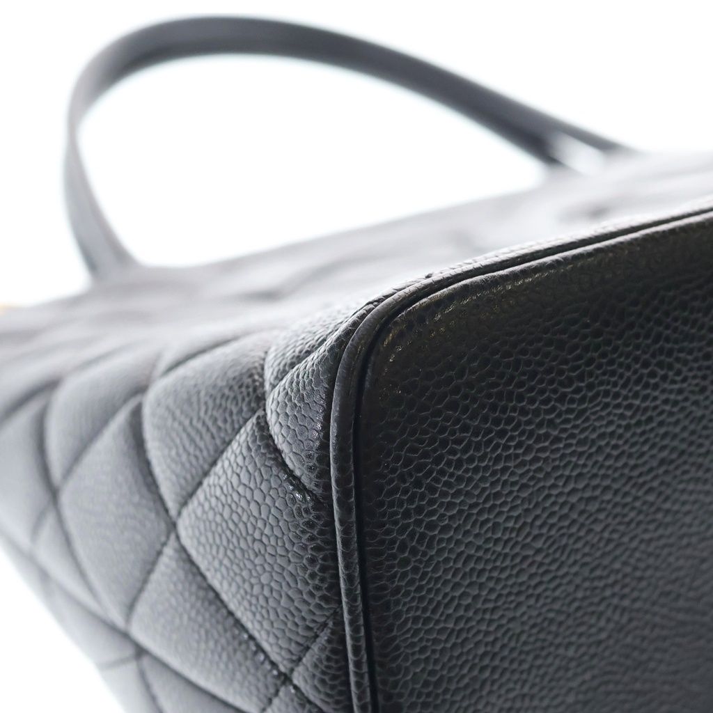 Chanel CC Logo Reissue Tote Caviar Leather Gold Black — view 5