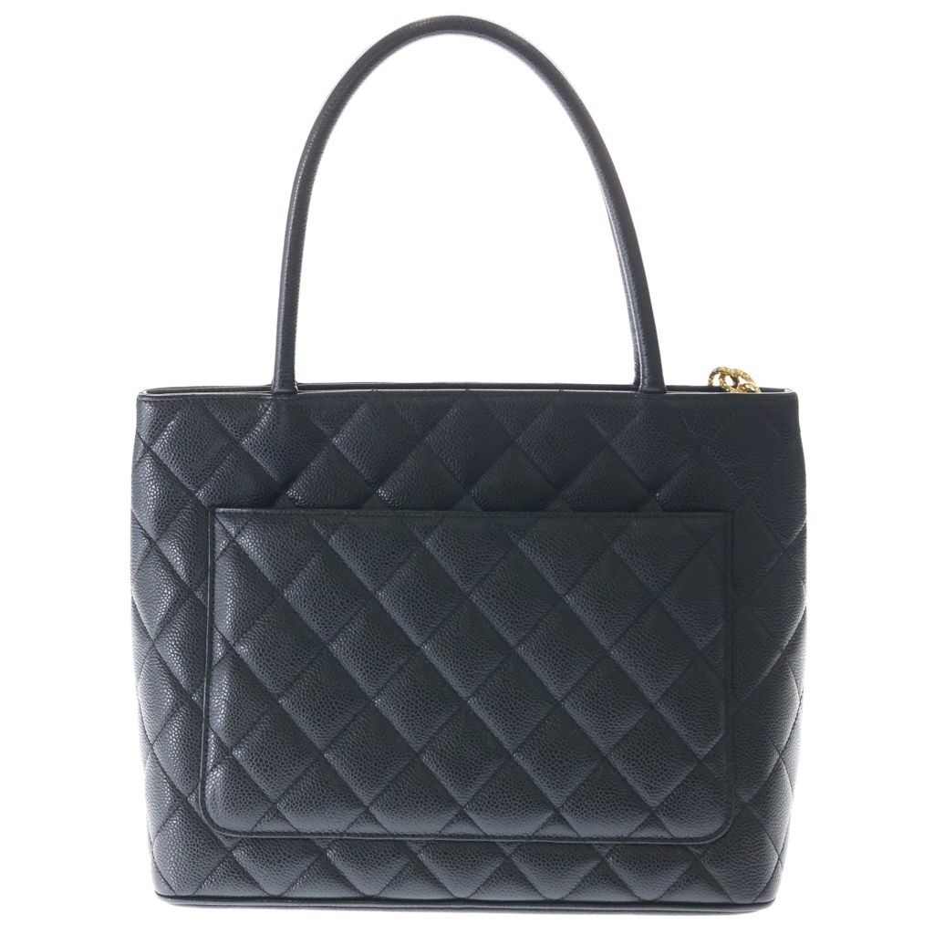 Chanel CC Logo Reissue Tote Caviar Leather Gold Black — view 2