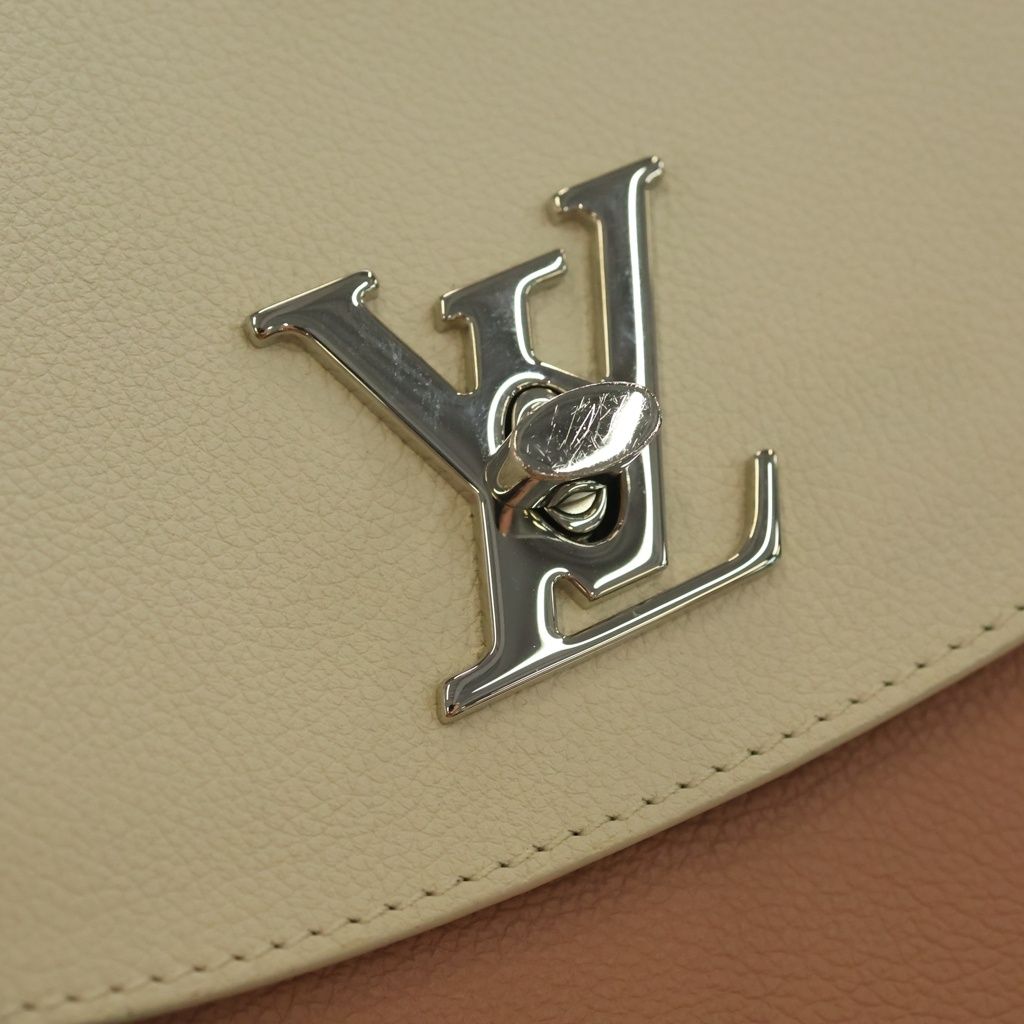 Louis Vuitton Lockme Mm Lo Zubare Blanc Might Noir Handbag Pink White Black — view 6