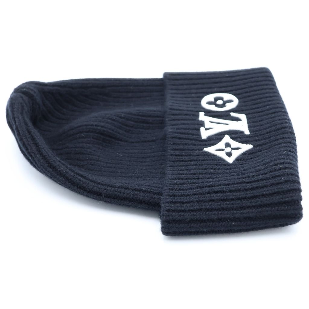Louis Vuitton LV Head Line Knit Cap Beanie Logo Embroidery Black — view 4