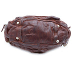 Prada Washed Leather Boston Bag Brown Silver — view 4