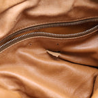 Prada Washed Leather Boston Bag Brown Silver — view 8
