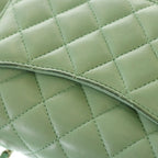 Chanel Top Handle Mini Flap Chain Shoulder Bag Light Green Lambskin Gold — view 6