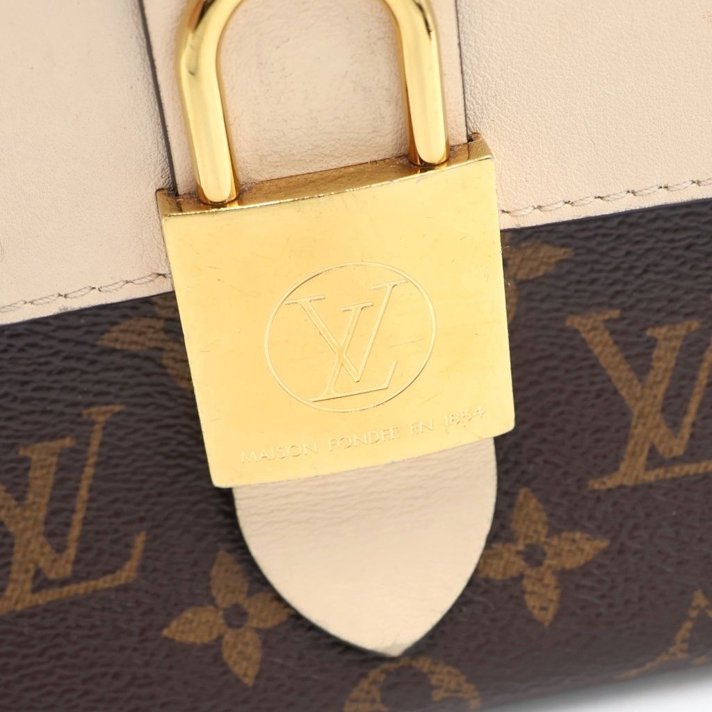 Louis Vuitton Monogram Locky BB Leather Gold 2-Way Shoulder Bag Brown Cream — view 6