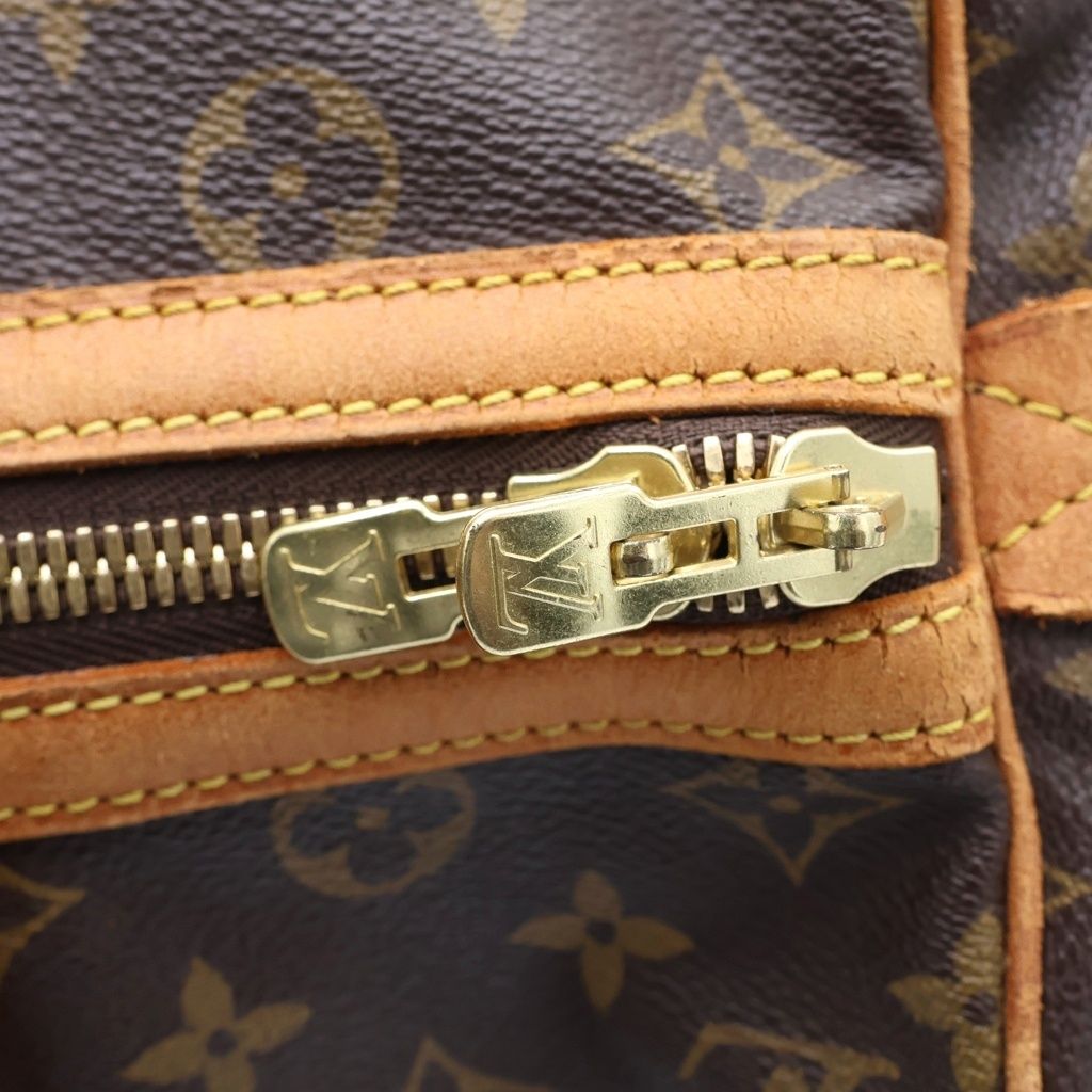 Louis Vuitton Monogram Sac Spool 35 Boston Bag Brown Leather Gold — view 7