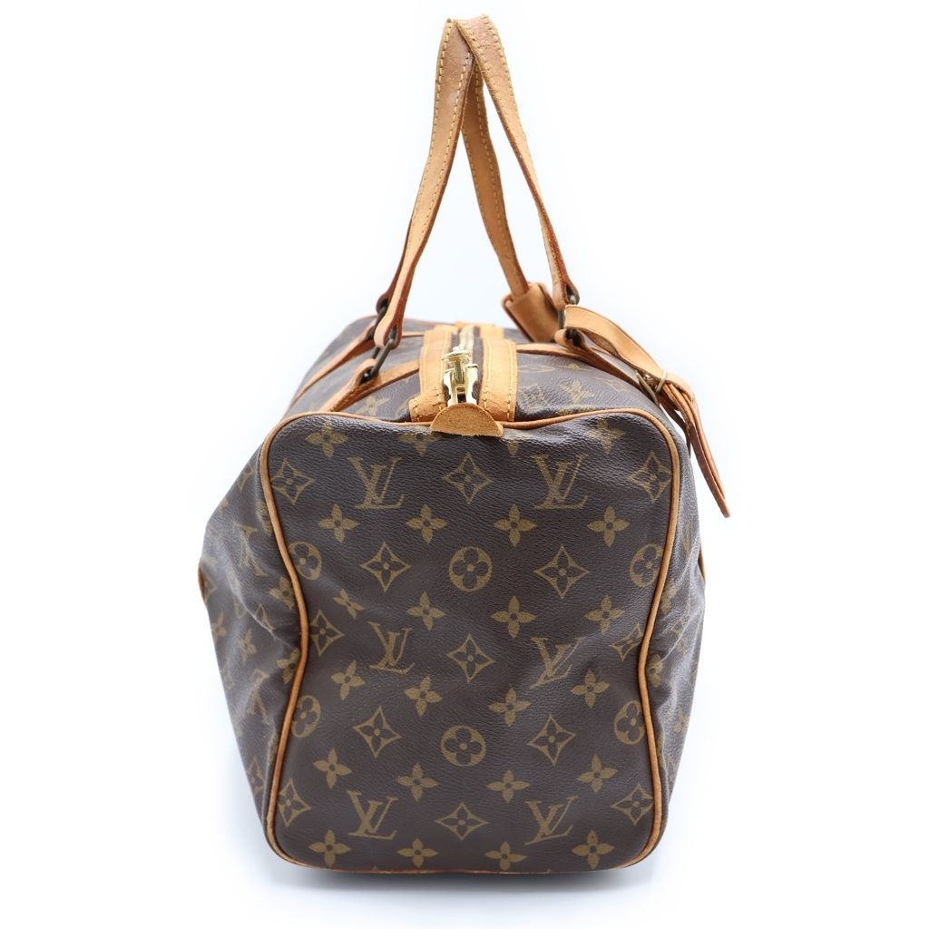 Louis Vuitton Monogram Sac Spool 35 Boston Bag Brown Leather Gold — view 3