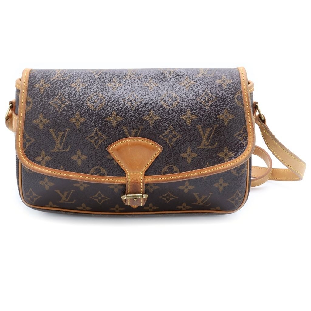 Louis Vuitton Monogram Sologne Shoulder Bag Brown Leather Gold