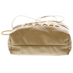 Chanel Quilted 22 Mini Calfskin Gold 2-Way Chain Shoulder Bag Plate Beige — view 4