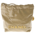 Chanel Quilted 22 Mini Calfskin Gold 2-Way Chain Shoulder Bag Plate Beige