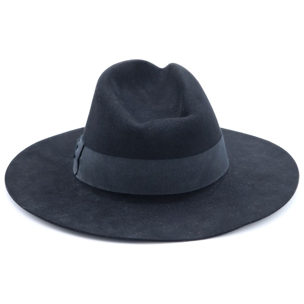 Saint Laurent Paris New Bowie Fedora Hat Long Prim Hat Folded Hat Black — view 2