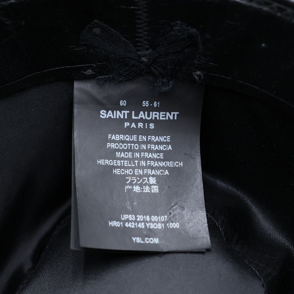 Saint Laurent Paris New Bowie Fedora Hat Long Prim Hat Folded Hat Black — view 8