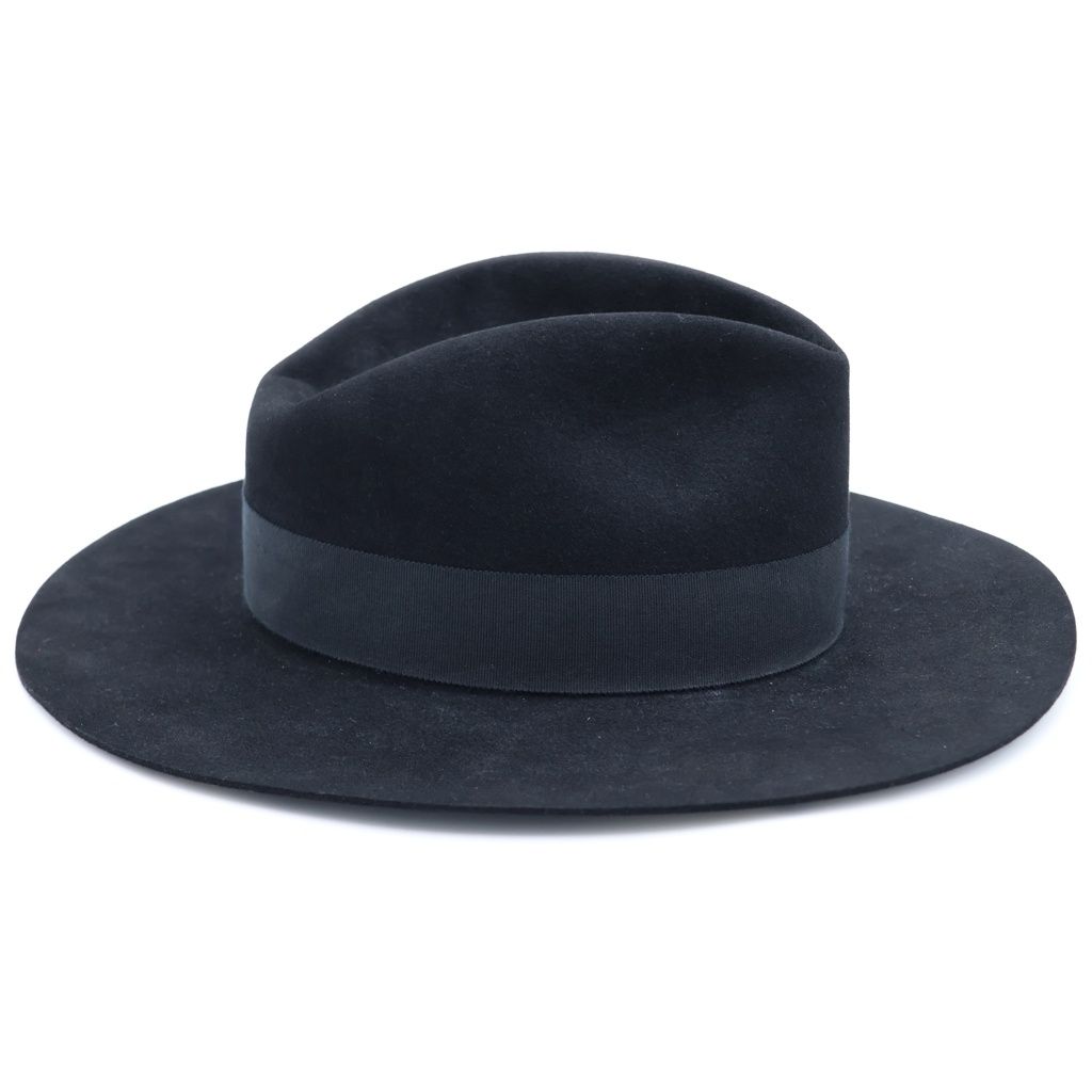 Saint Laurent Paris New Bowie Fedora Hat Long Prim Hat Folded Hat Black — view 3