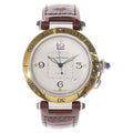 Cartier Pasha de Cartier Plunger Watch Date Back Skelton Yg SS Leather Automatic