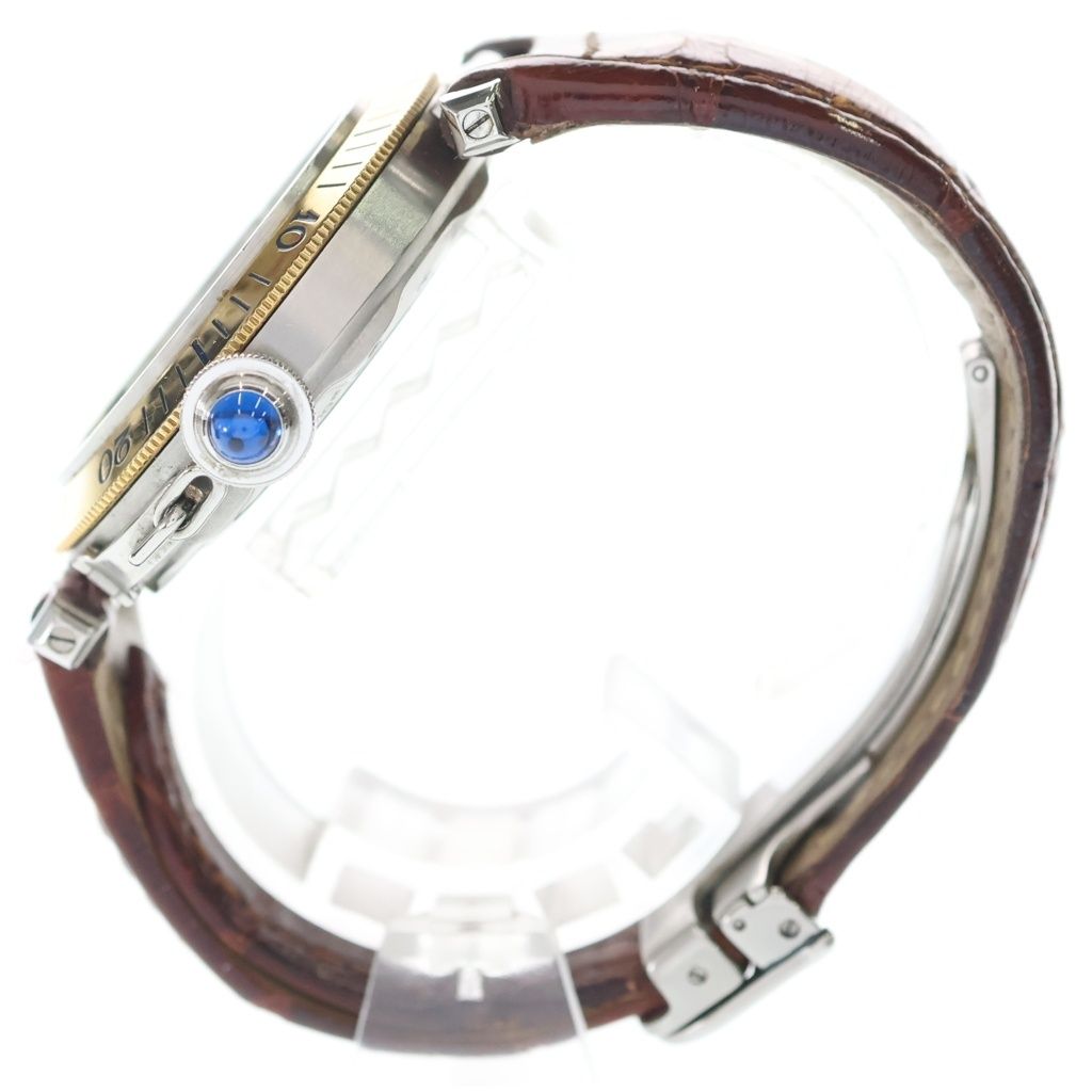 Cartier Pasha de Cartier Plunger Watch Date Back Skelton Yg SS Leather Automatic — view 3