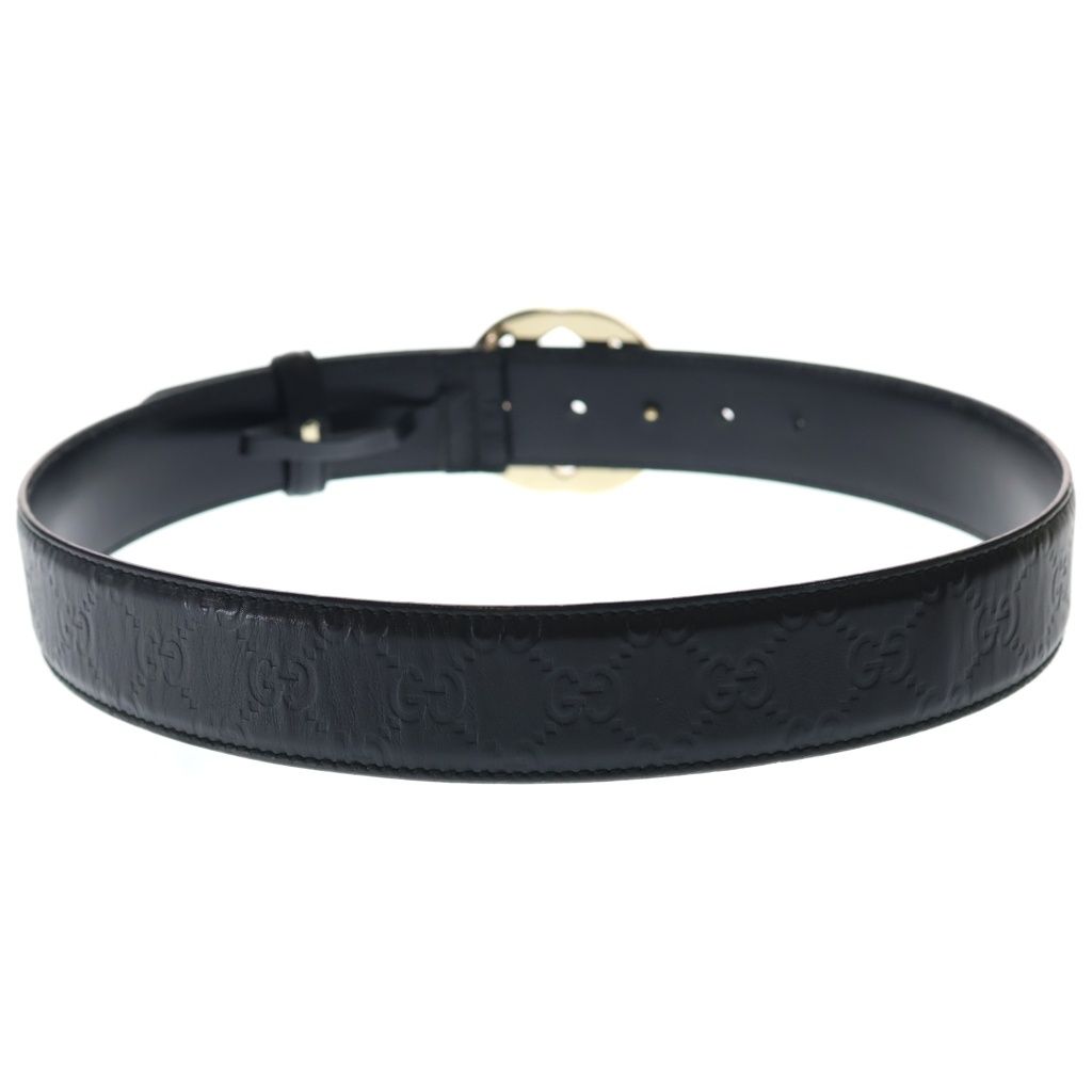 Gucci Interlocking Leather Belt Gold Black — view 2