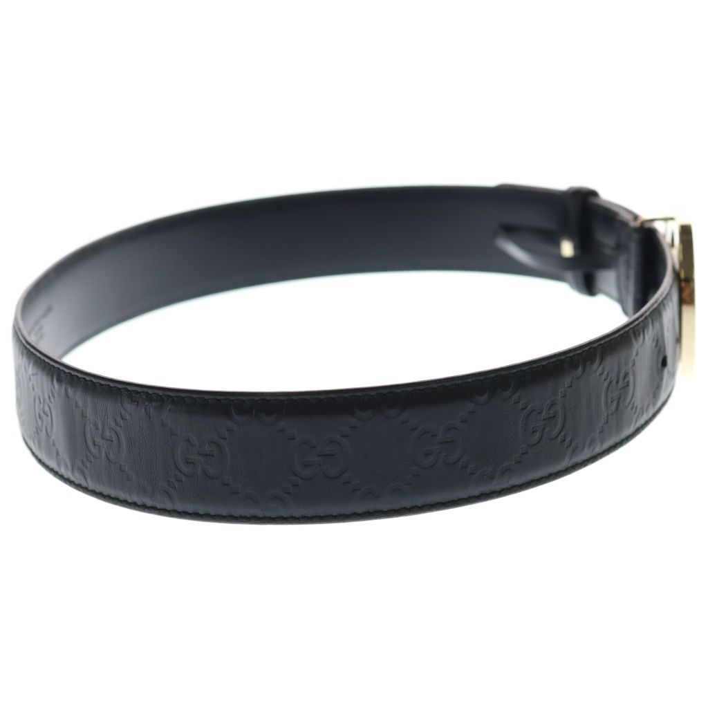 Gucci Interlocking Leather Belt Gold Black — view 3