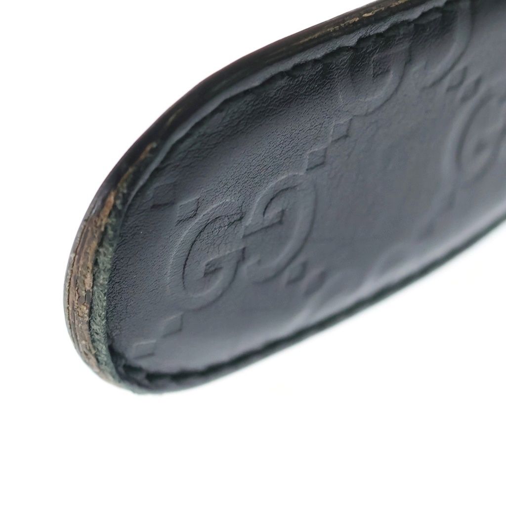 Gucci Interlocking Leather Belt Gold Black — view 6