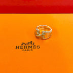 Hermes Mexico Ring 925 Sterling Silver Gold