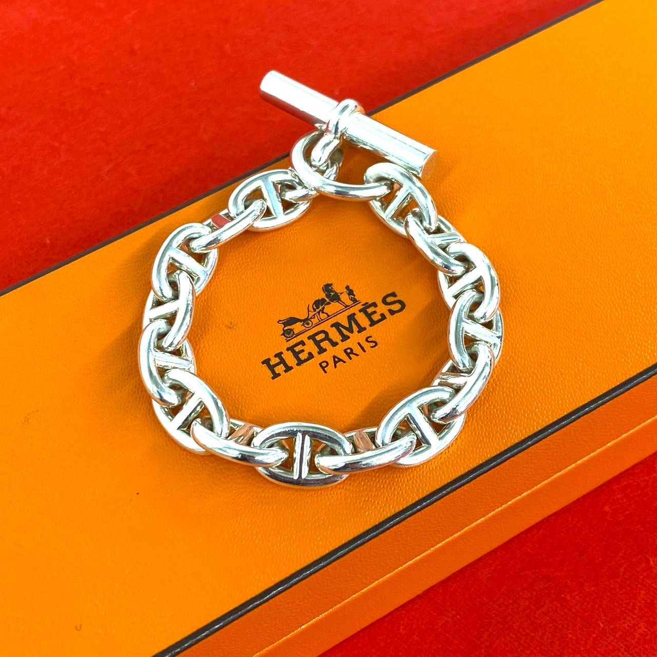 Hermes Vintage Martin Margiela Era Chaine D'ancre PM 15 Links Bracelet 925